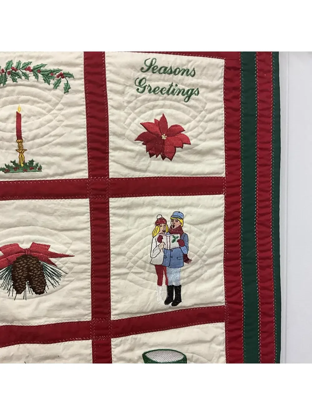 Handmade Christmas quilted wall hanging. 2’ long and 18” wide